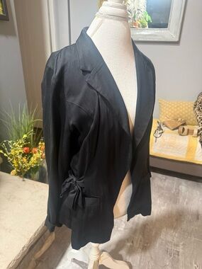 a new day Black Side-Tie Open Front Blazer